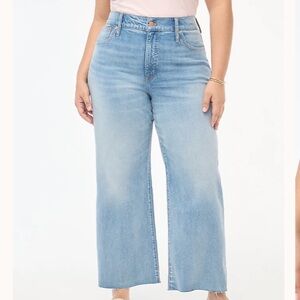 Jcrew Factory wide-legged crop jean, all-day stretch, Size 33, SpringStorm Wash